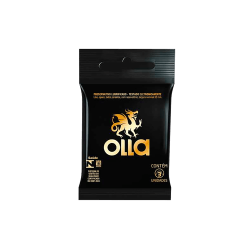 Preservativo Olla Lubrificado com 3 Unidades