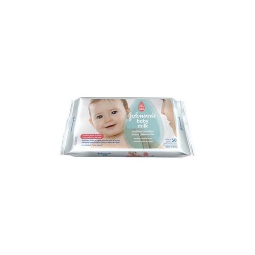 Lenço Umedecido Johnson's Baby Milk com 50 Unidades