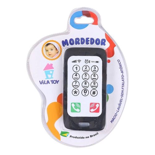 Mordedor Vila Toy Smartphone Celular Preto com 1 Unidade