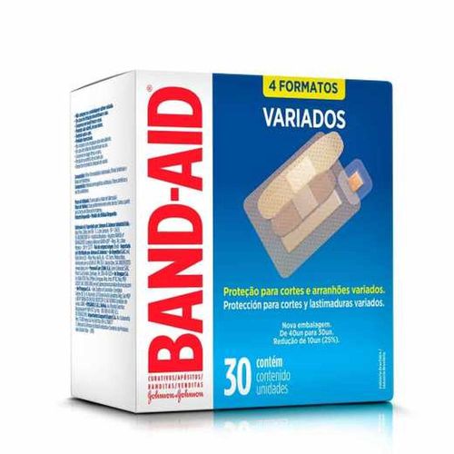 Curativos Band-Aid Transparentes Variados com 30 Unidades