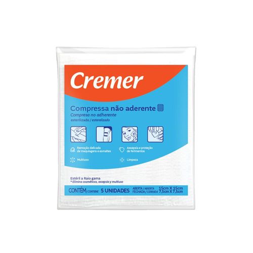 Compressa Estéril Não Aderente Cremer 7,5x7,5 com 10 Unidades