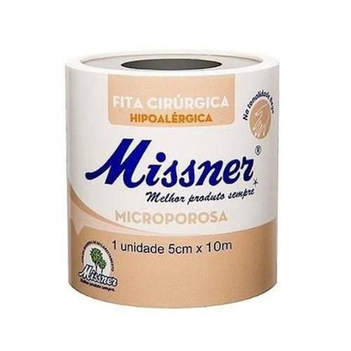 Fita Microporosa Missner 5.0cm X 10m Cor Bege com 1 Rolo
