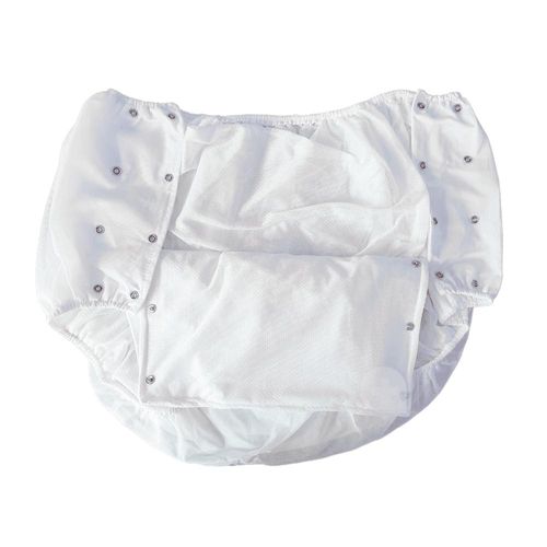 Calça Plástica Branca com Botão Luxo Senior Care Tamanho M com 1 Unidade