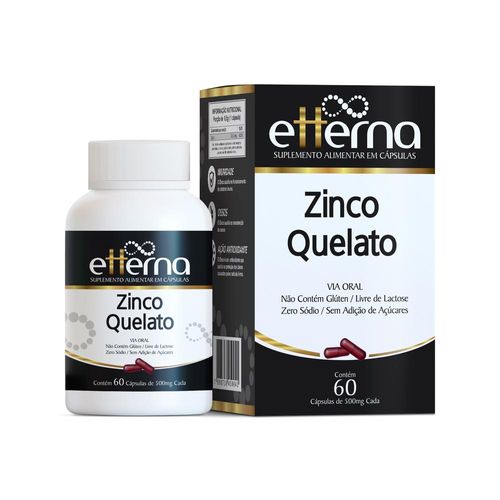 Zinco Quelato Etterna com 60 Cápsulas com 500mg
