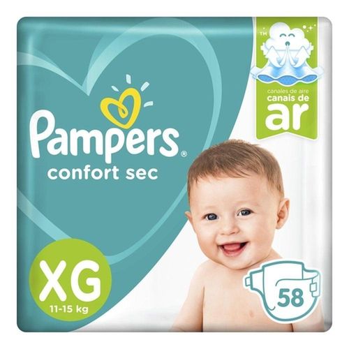 Fralda Pampers Confort Sec Super XG com 58 Unidades