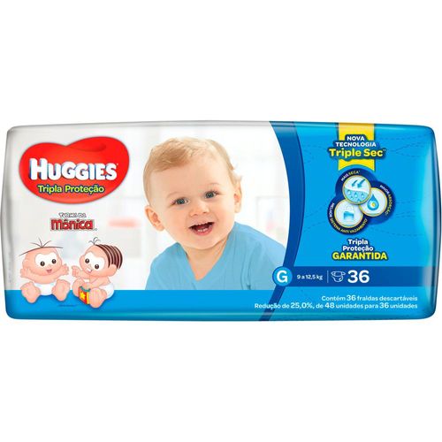 Fralda Huggies Tripla Proteção G com 36 Unidades