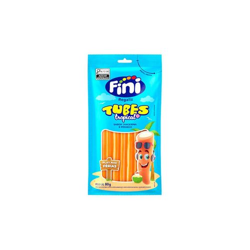 Balas de Gelatina Fini Tubinho Tropical 80g