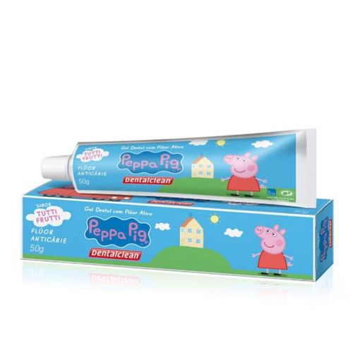 Gel Dental Infantil Dentalclean Peppa Pig Sabor Tutti Frutti Sem Flúor 50g