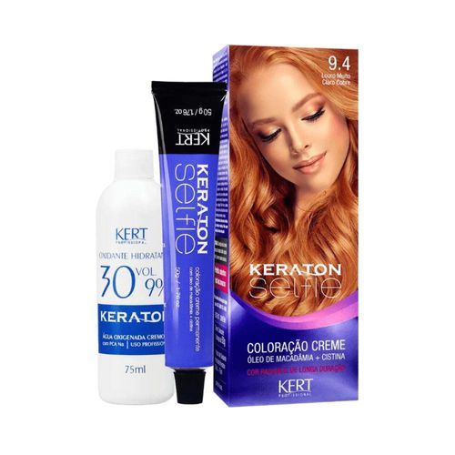 Coloração Creme Cor Nº 9.4 Louro Muito Claro Cobre Keraton Selfie 50g