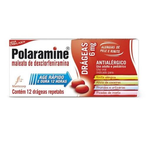 Polaramine 6mg com 12 Drágeas