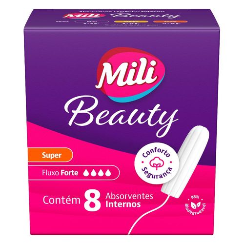 Absorventes Internos Mili Beauty Interno Mini 1402 Super com 16 Unidades