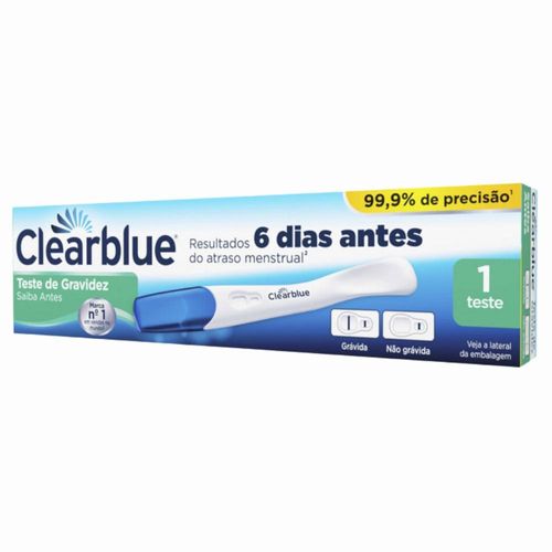 Teste de Gravidez Clearblue Resultado 6 Dias Antes com 1 Unidade
