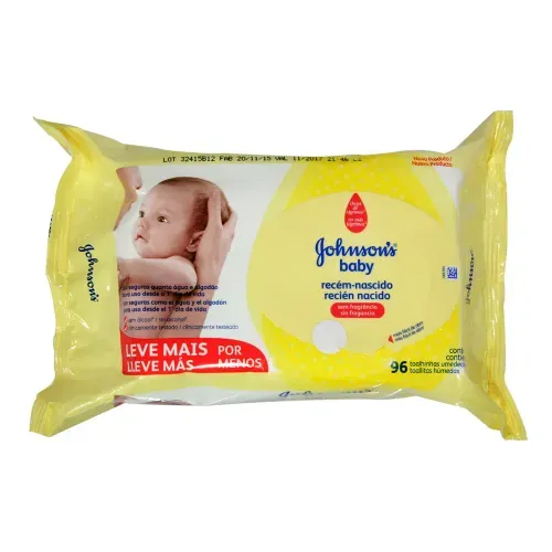 Toalhas Umedecidas Recém Nascido Johnson's Baby com 96 Unidades