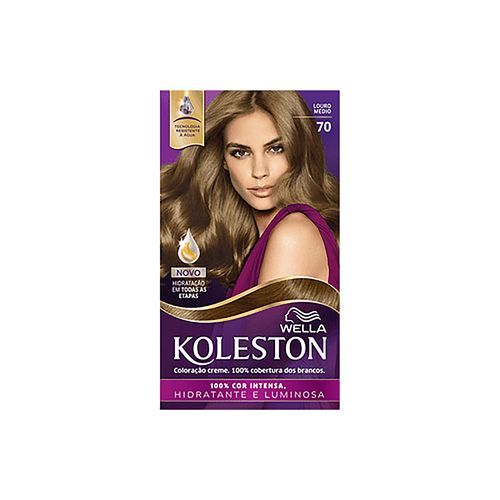 Kit Coloração Creme 70 Louro Médio Wella Koleston
