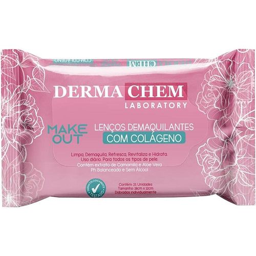 Lenço Demaquilante Dermachem Colágeno com 25 Unidades