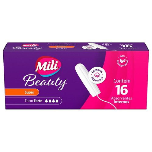 Absorventes Internos Mili Beauty Interno Mini 1403 Super com 16 Unidades