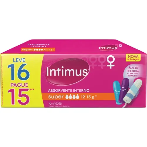 Absorvente Interno Intimus Super com 16 Unidades