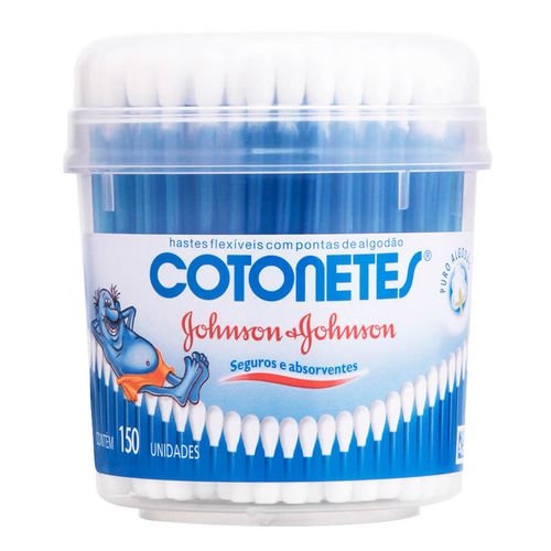 Hastes Flexiveis Cotonete Johnson Pote com 150 Unidades