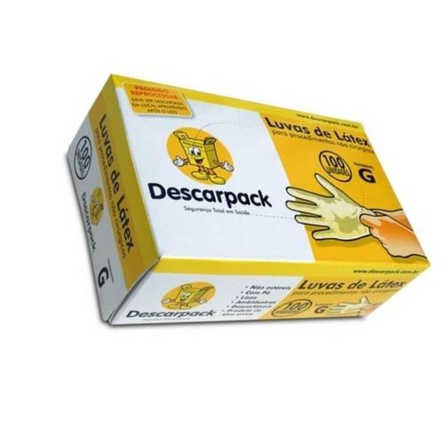 Luvas Descartáveis de Látex para Procedimento G Descarpack com 100 Unidades