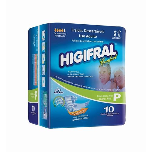 Fraldas Geriátrica Higifral Confort P com 10 Unidades