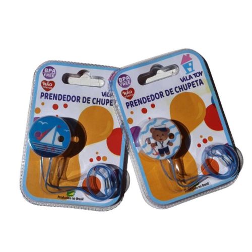 Vila Toy Prendedor de Chupeta Azul com 1 Unidade