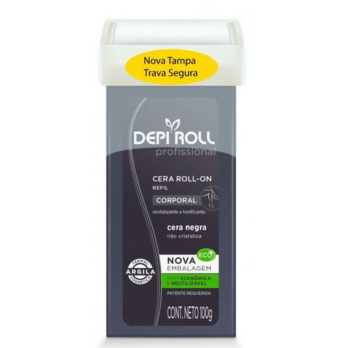 Refil de Cera Depilatória Corporal Negra Roll-On Depi Roll 100g