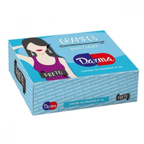 Grampos para Cabelo Darma Nº 5 Preto com 100 Unidades