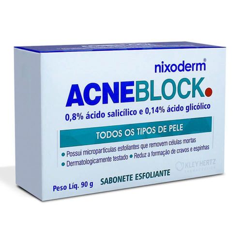 Sabonete em Barra Esfoliante Acneblock Nixoderm para Todos Tipos de Pele 90g