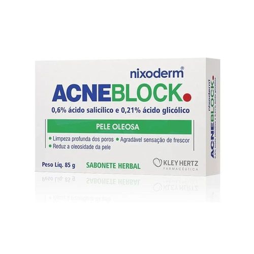 Sabonete em Barra Herbal Acneblock Nixoderm para Peles Oleosas 85g