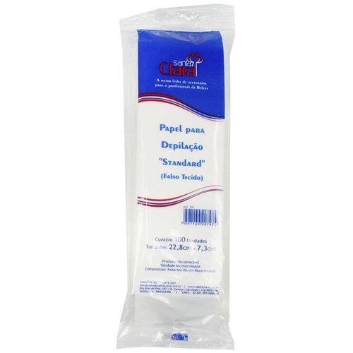 Papel para Depilação Santa Clara Standard com 100 Unidades