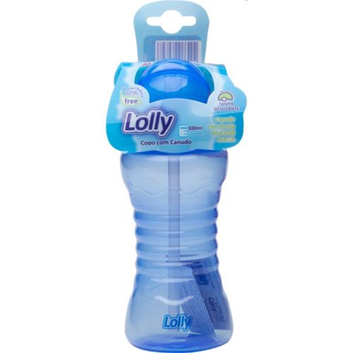 Copo Treinamento Lolly Clean com Canudo Azul Capacidade 300ml