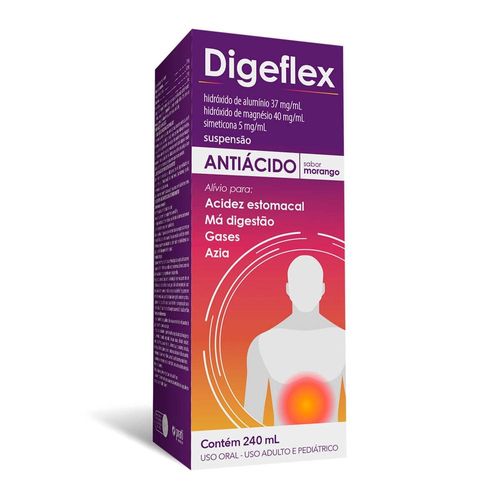Digeflex 37mg/ml + 40mg/ml + 5mg/ml Suspensão de Uso Oral Sabor Morango 240ml