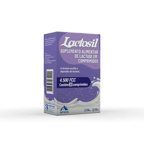 Suplemento Alimentar de Lactase Lactosil 4.500 Fcc com 30 Comprimidos