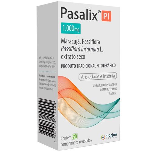 Pasalix Pi 1000mg com 20 Comprimidos Revestidos