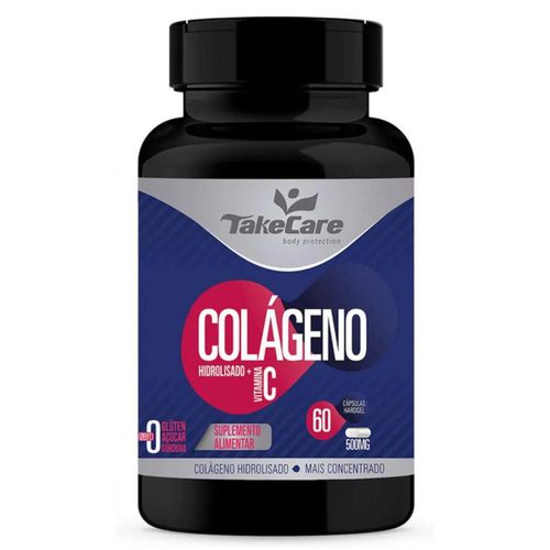Colágeno Hidrolisado + Vitamina C Take Care com 60 Cápsulas com 500mg