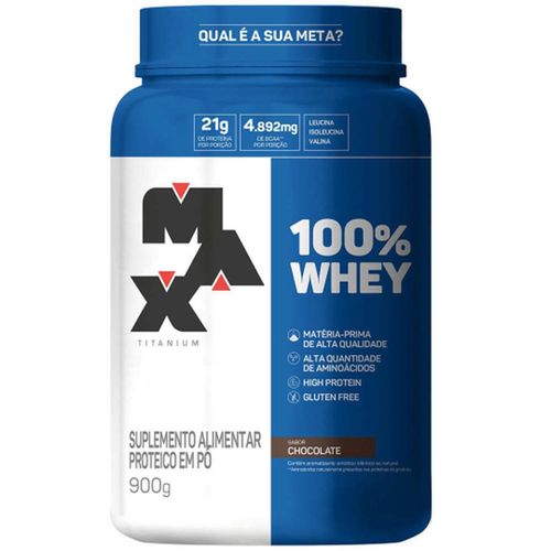 100% Whey Pote Max Titanium Sabor Chocolate 900g