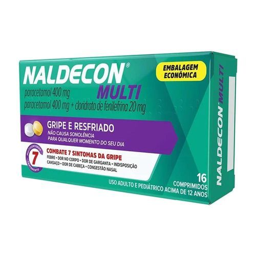 Naldecon Multi 400mg + 20mg + 400mg com 16 Comprimidos