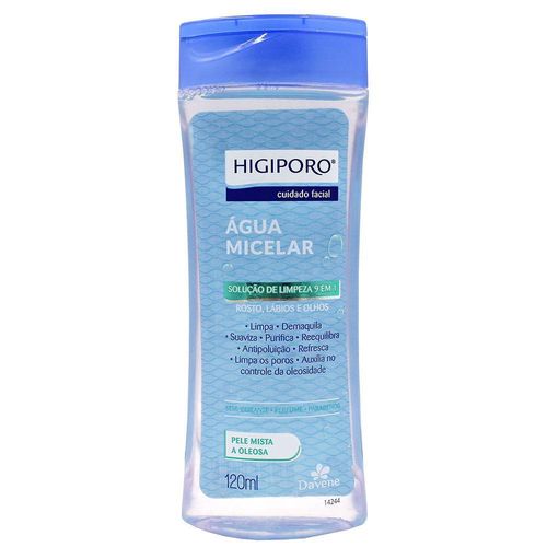 Água Micelar para Peles Oleosas Higiporo Davene 120ml