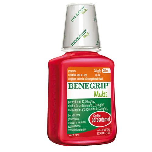 Benegrip Multi 13,30mg/ml + 0,33mg/ml + 0,13mg/ml Solução de Uso Oral Frasco 240ml
