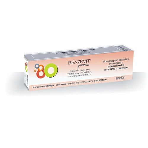Benzevit Prevent 1000UI/g + 400UI/g + 100mg/g Pomada de Uso Dermatológico 45g