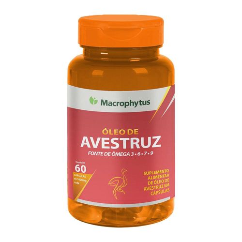 Oleo de Avestruz 1000mg Macrophytus com 60 Cápsulas