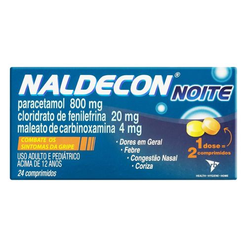 Naldecon Noite 400mg + 20mg + 4mg com 24 Comprimidos