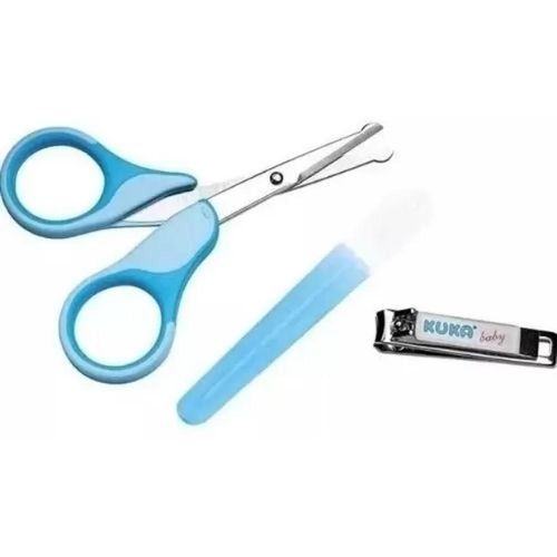 Kit Manicure para Bebês Azul 0 Meses+ Kuka com 1 Lixa + 1 Cortador + 1 Tesoura