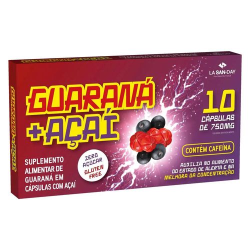Guaraná + Açai La San-Day com 10 Cápsulas com 750mg