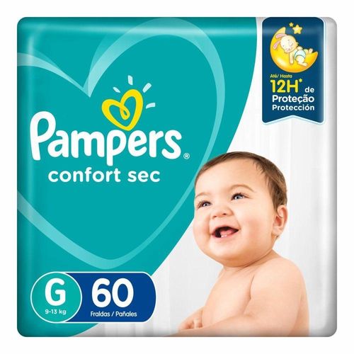 Fralda Pampers Confort Sec G com 60 Unidades