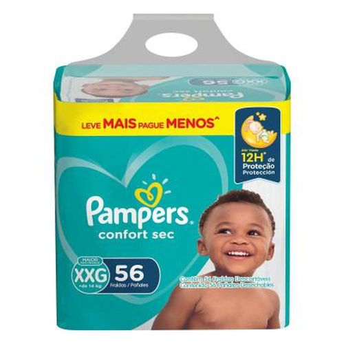 Fralda Pampers Confort Sec Super XXG com 56 Unidades