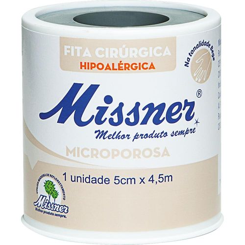 Esparadrapo Impermeável Missner Bege 5cm X 4,5m com 1 Unidade