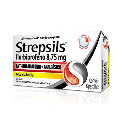 Strepsils 8,75mg Sabor Mel e Limão com 8 Pastilhas