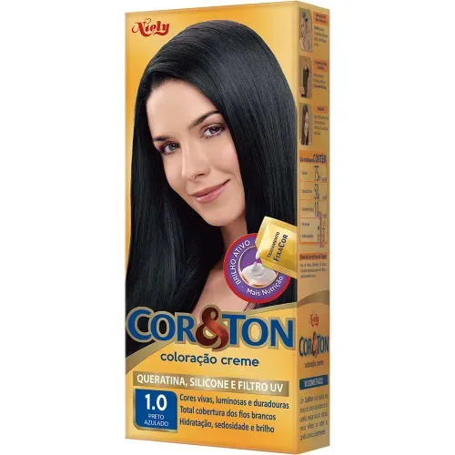 Tintura Cor&Ton Niely 1.0 Preto Azulado com 1 Unidade