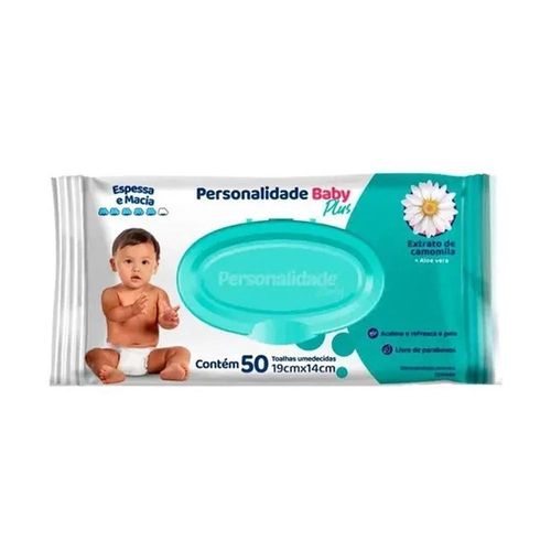 Toalhas Umedecidas Personalidade Eurofral Baby Plus com 50 Unidades